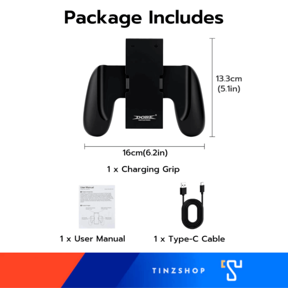 ด้ามจับชาร์จ JOY-CON NINTENDO SWITCH 2 DOBE TNS-3177 พร้อมแม่เหล็กและสายชาร์จในตัว